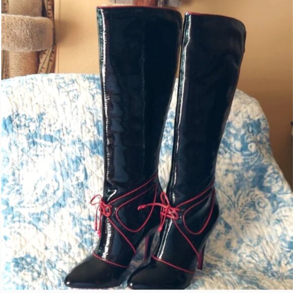 NEW Betsey Johnson VINTAGE KNEE HIGH BOOTS - Picture 2 of 15